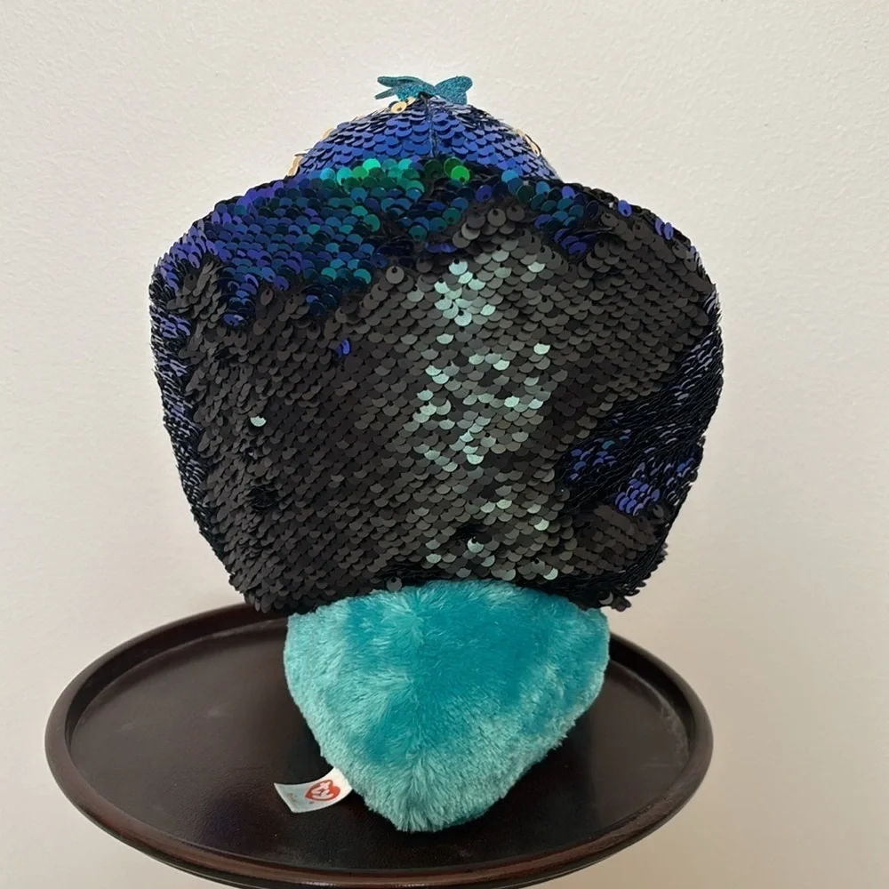 Brand New Ty Flippables Beanie Boo Tyson the Peacock 9